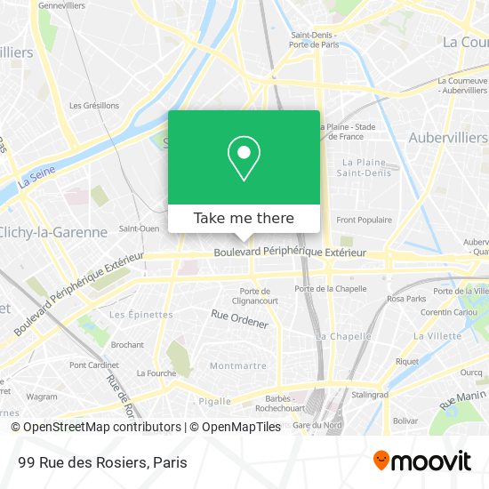 Mapa 99 Rue des Rosiers
