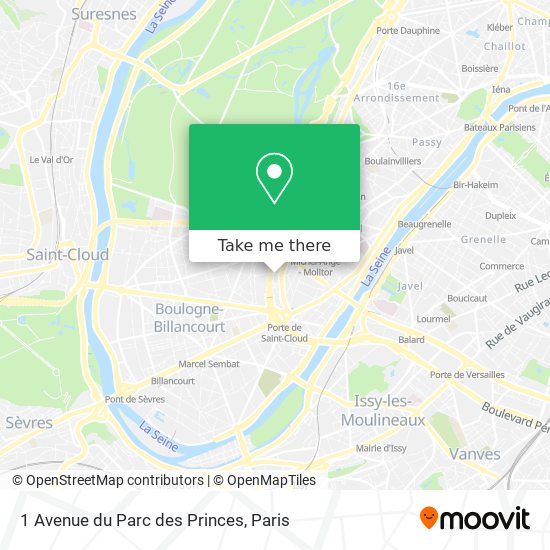 1 Avenue du Parc des Princes map