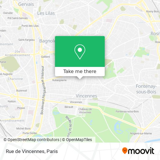 Mapa Rue de Vincennes
