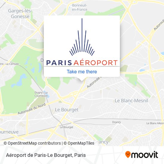 Mapa Aéroport de Paris-Le Bourget