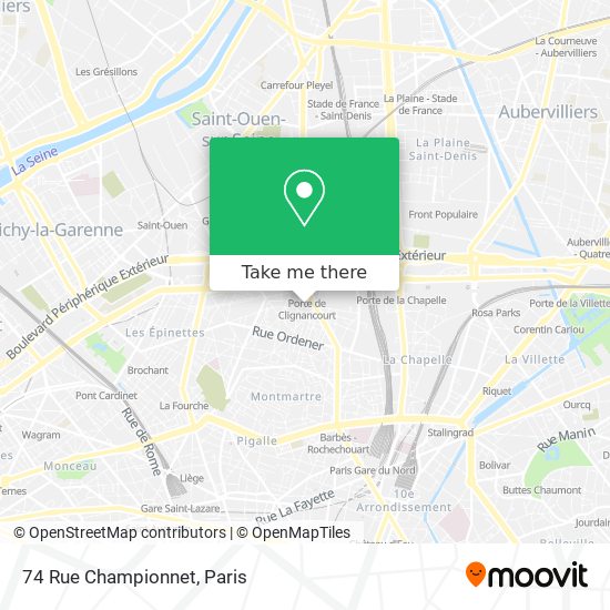 Mapa 74 Rue Championnet