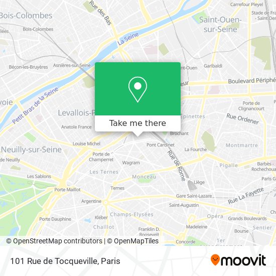 Mapa 101 Rue de Tocqueville