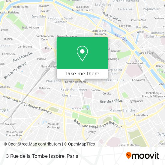 Mapa 3 Rue de la Tombe Issoire