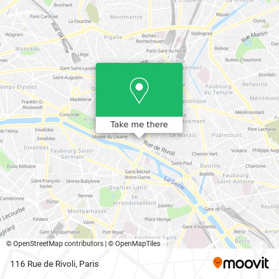 116 Rue de Rivoli map