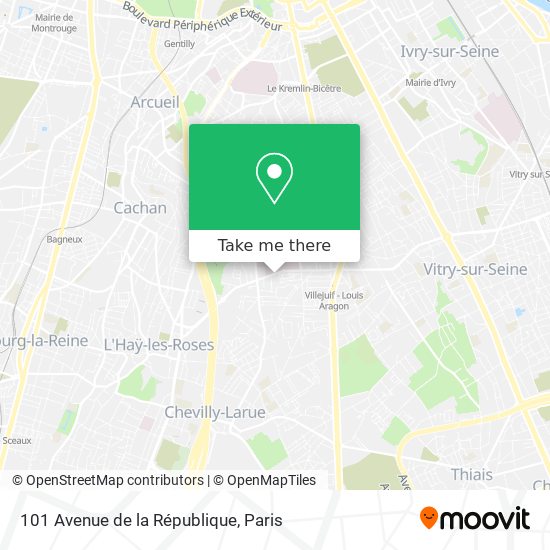 Mapa 101 Avenue de la République