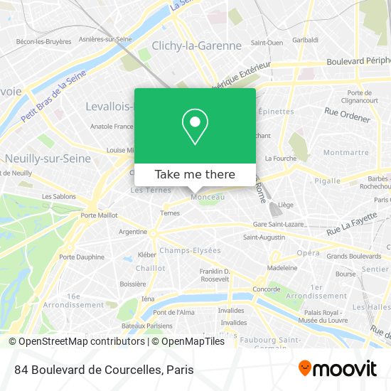 Mapa 84 Boulevard de Courcelles