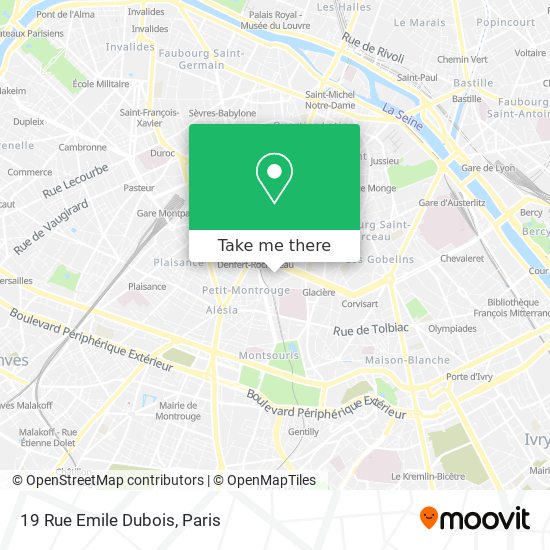 Mapa 19 Rue Emile Dubois