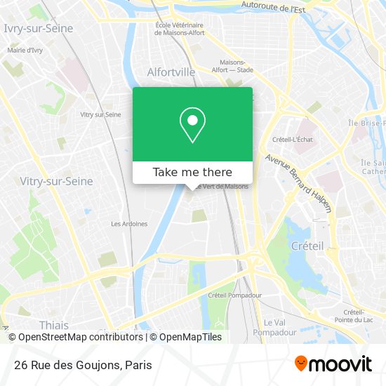 Mapa 26 Rue des Goujons