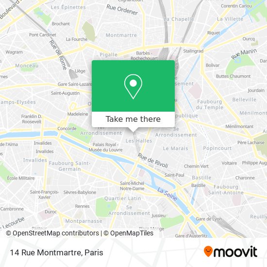 Mapa 14 Rue Montmartre