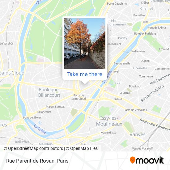 Mapa Rue Parent de Rosan