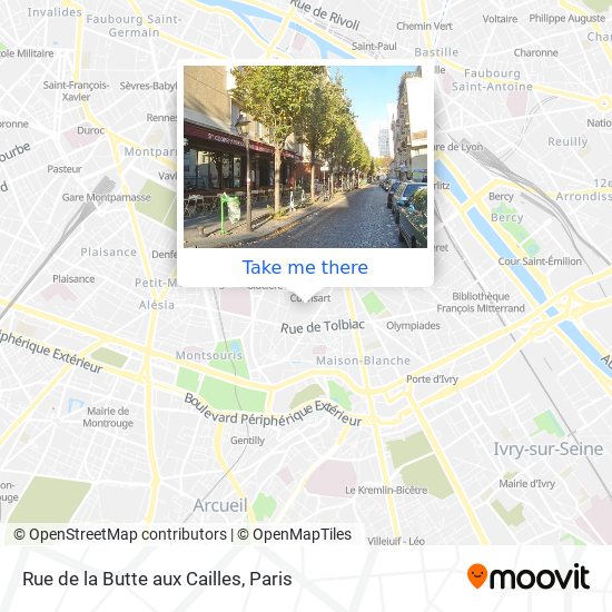 Mapa Rue de la Butte aux Cailles