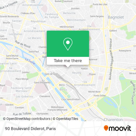 Mapa 90 Boulevard Diderot