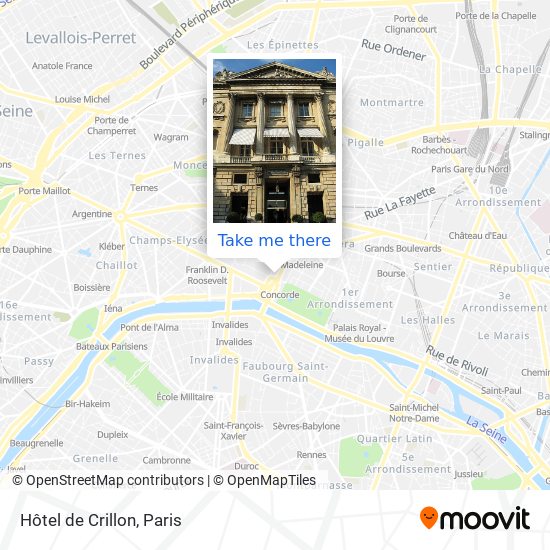 Mapa Hôtel de Crillon