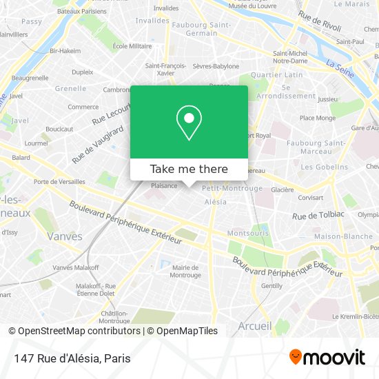Mapa 147 Rue d'Alésia