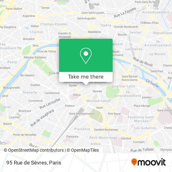 Mapa 95 Rue de Sèvres