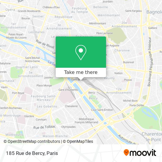 Mapa 185 Rue de Bercy