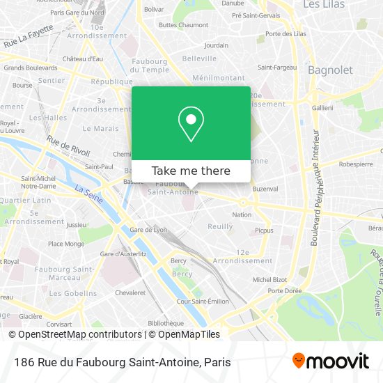 186 Rue du Faubourg Saint-Antoine map