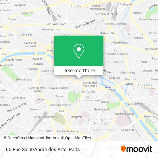 Mapa 66 Rue Saint-André des Arts