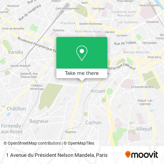 Mapa 1 Avenue du Président Nelson Mandela