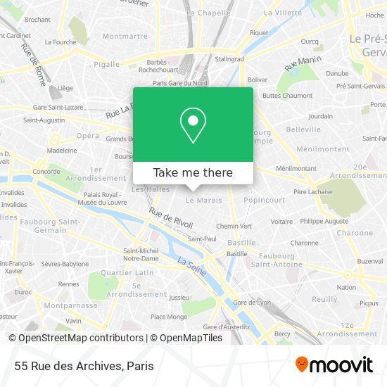 Mapa 55 Rue des Archives