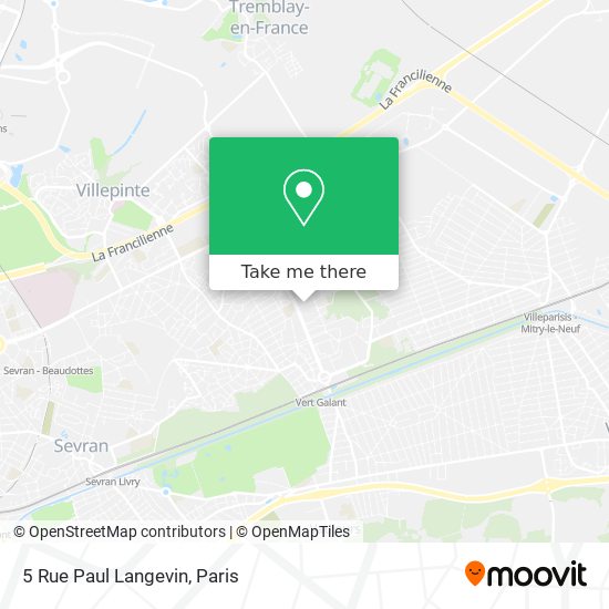 Mapa 5 Rue Paul Langevin