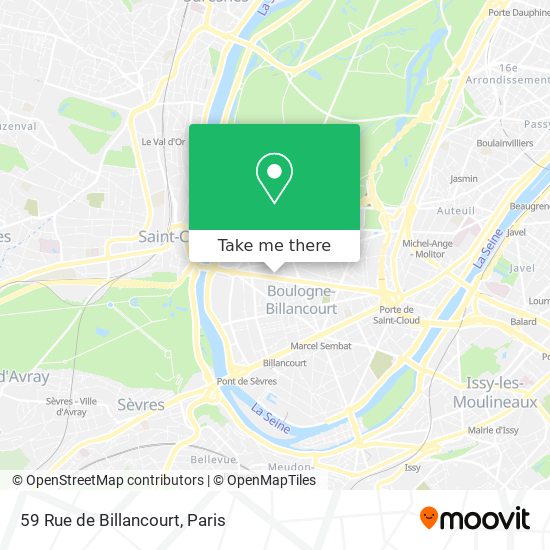 Mapa 59 Rue de Billancourt