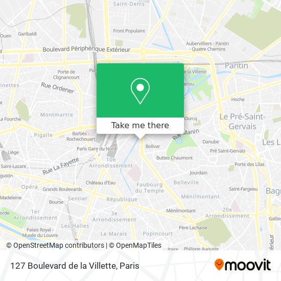 Mapa 127 Boulevard de la Villette