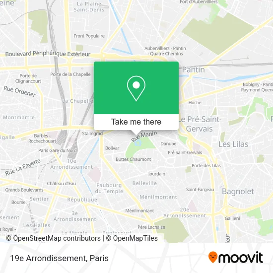 19e Arrondissement map