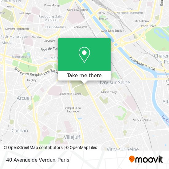 Mapa 40 Avenue de Verdun