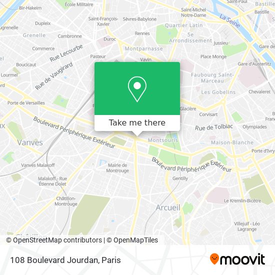 Mapa 108 Boulevard Jourdan
