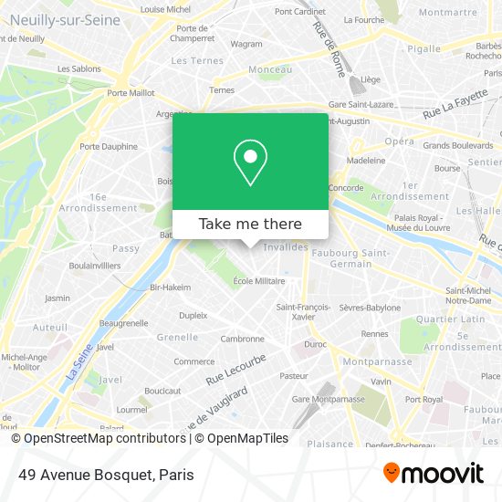 Mapa 49 Avenue Bosquet