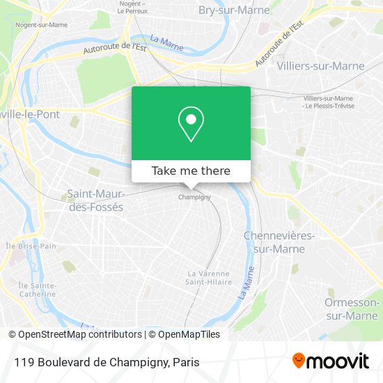 Mapa 119 Boulevard de Champigny