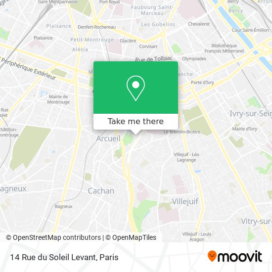Mapa 14 Rue du Soleil Levant