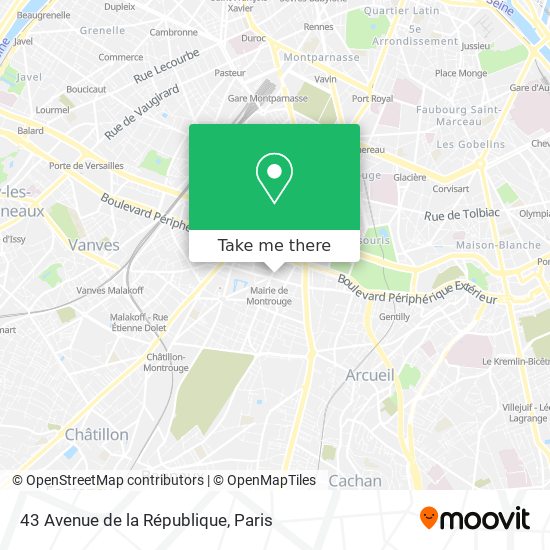 Mapa 43 Avenue de la République