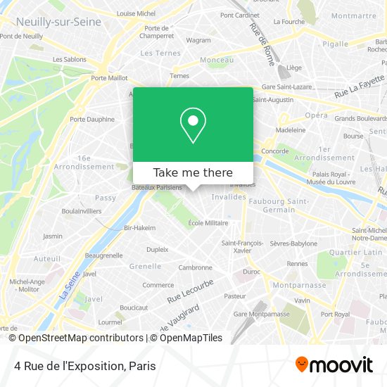 Mapa 4 Rue de l'Exposition