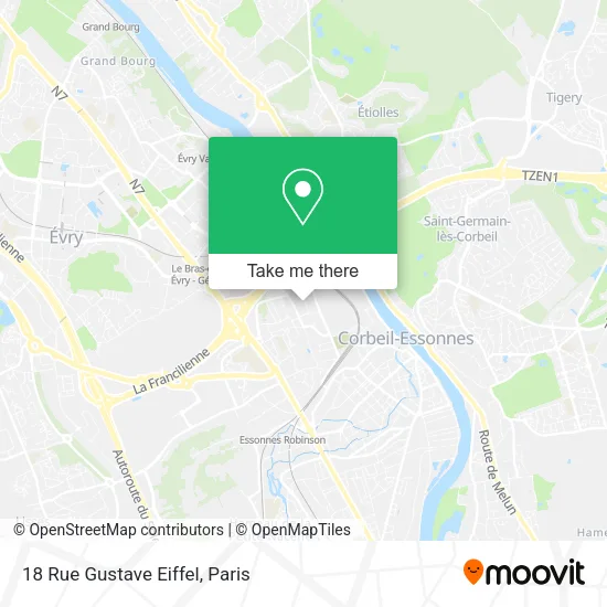Mapa 18 Rue Gustave Eiffel