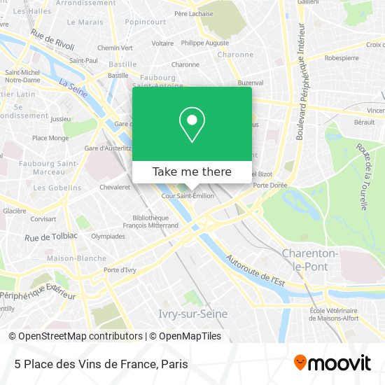 Mapa 5 Place des Vins de France