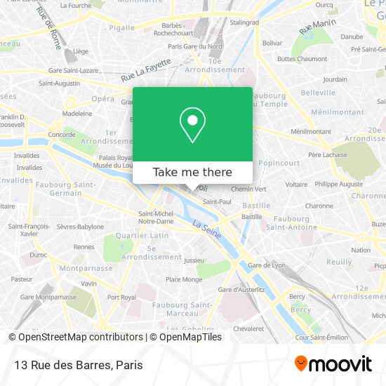 Mapa 13 Rue des Barres