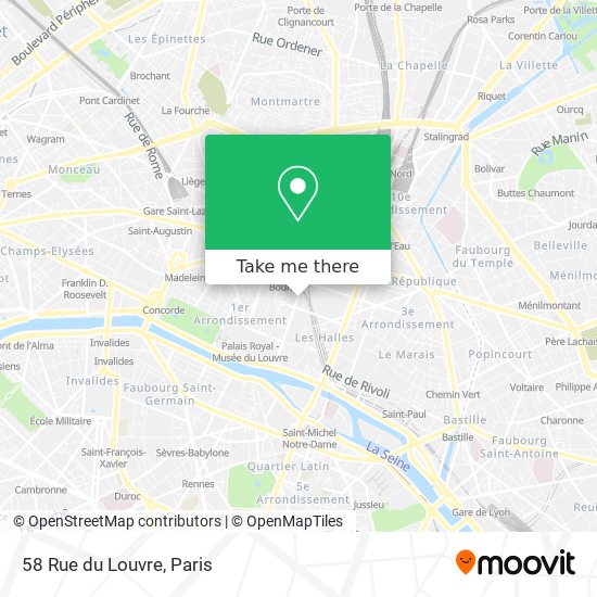 Mapa 58 Rue du Louvre