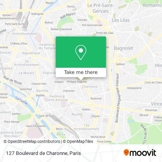 Mapa 127 Boulevard de Charonne