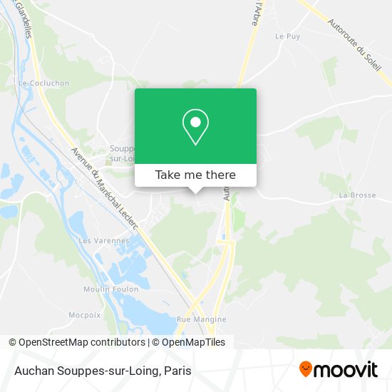 Mapa Auchan Souppes-sur-Loing