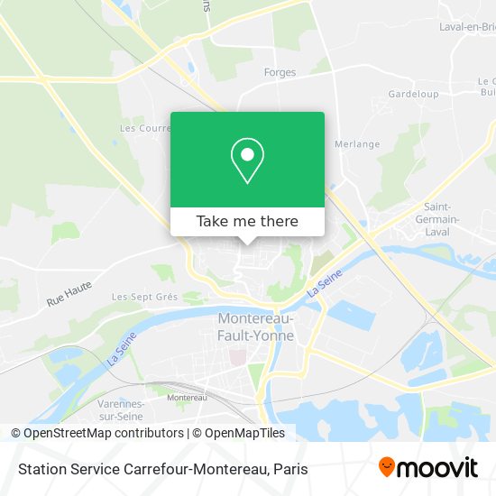 Station Service Carrefour-Montereau map