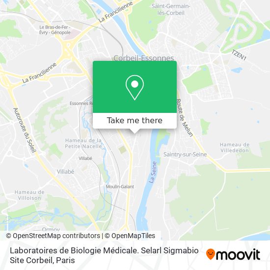 Laboratoires de Biologie Médicale. Selarl Sigmabio Site Corbeil map