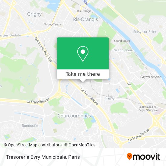 Tresorerie Evry Municipale map