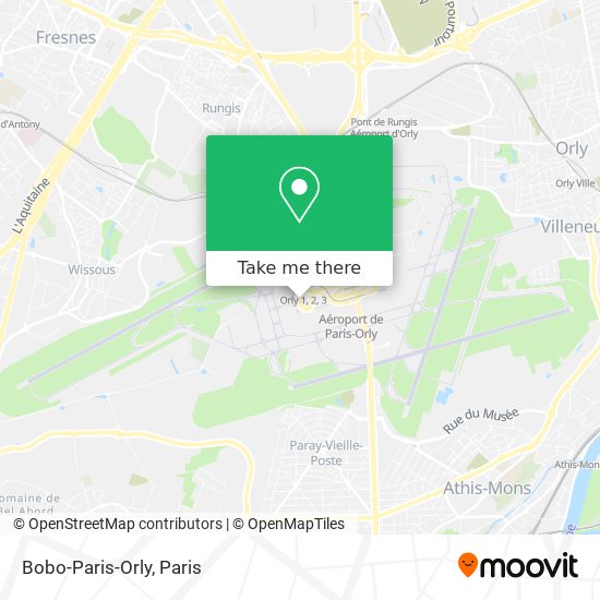 Bobo-Paris-Orly map