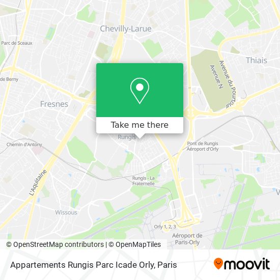 Mapa Appartements Rungis Parc Icade Orly