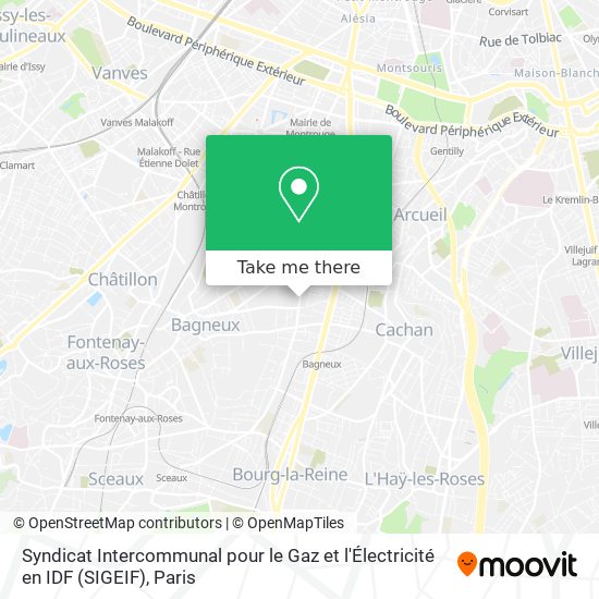 Syndicat Intercommunal pour le Gaz et l'Électricité en IDF (SIGEIF) map