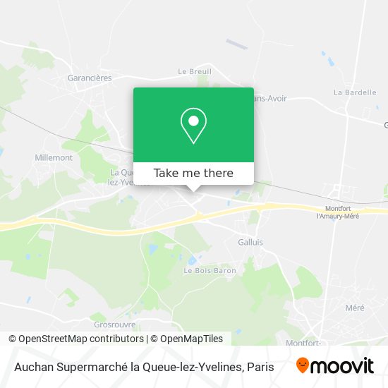 Mapa Auchan Supermarché la Queue-lez-Yvelines