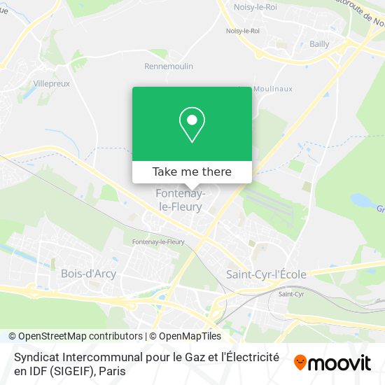 Mapa Syndicat Intercommunal pour le Gaz et l'Électricité en IDF (SIGEIF)