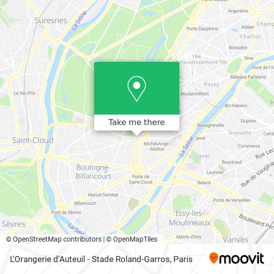 L'Orangerie d'Auteuil - Stade Roland-Garros map